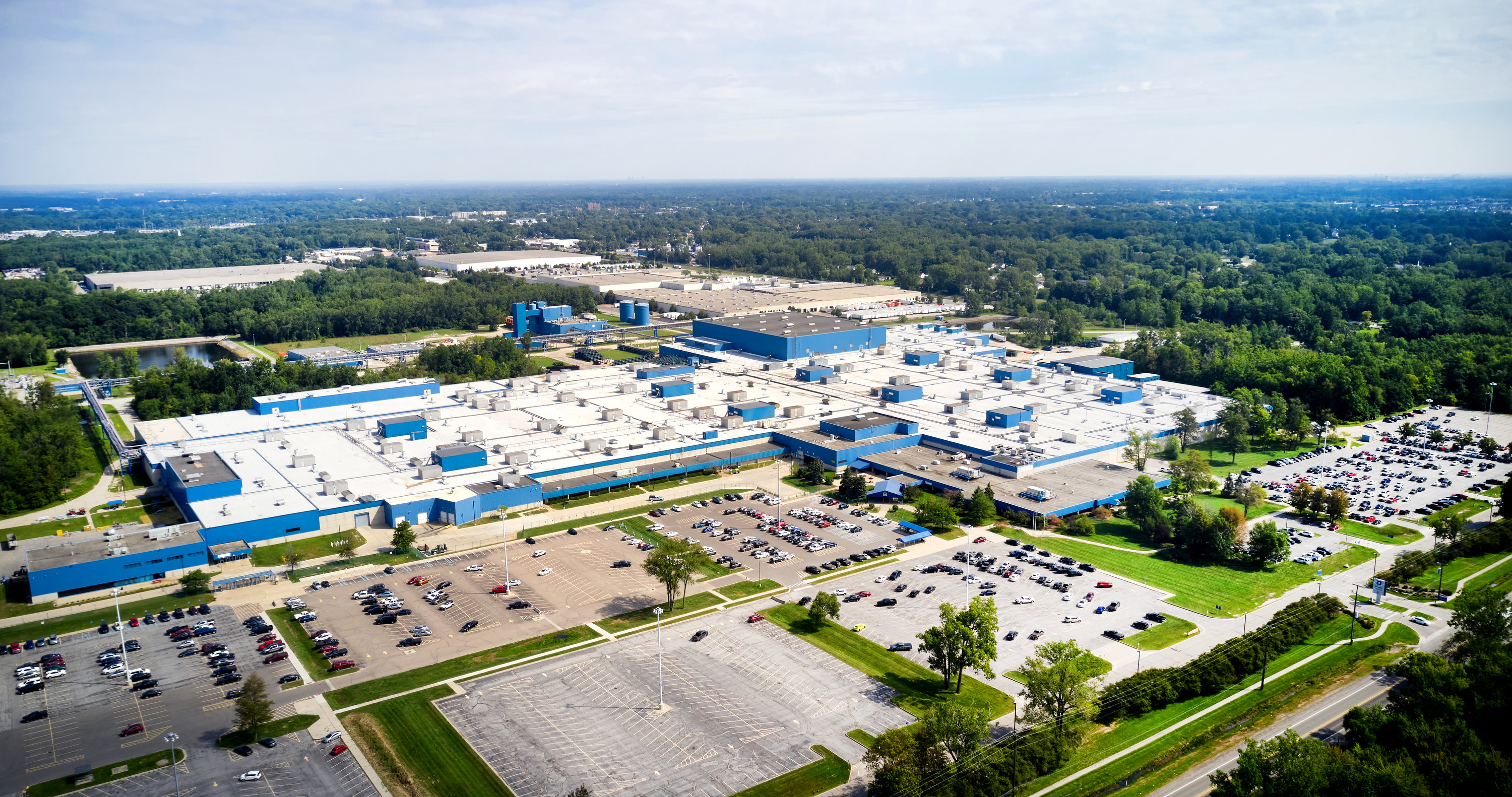aerial view of GM Romulus Operations Powertrain  plant