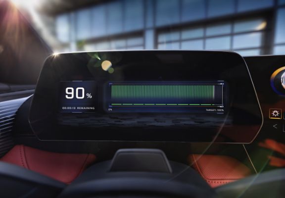 Charging Percentage Displayed On Dashboard While Vehicle Charges