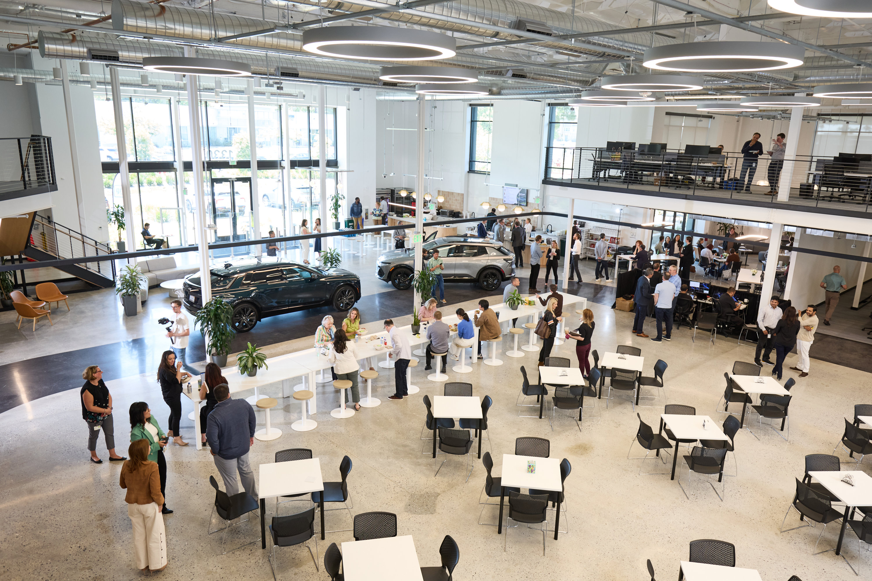 An interior photo of General Motors’ Mountain View Tech Center at the opening event.