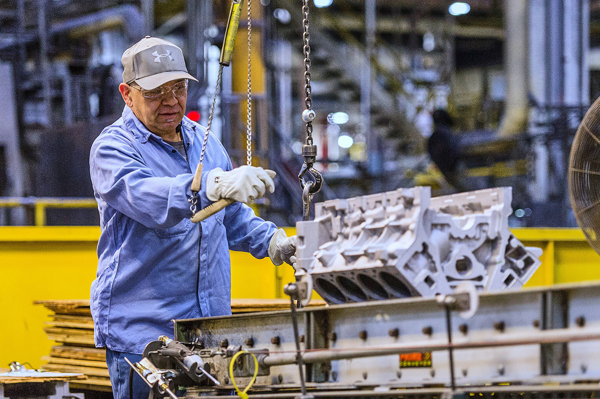 An employee working at General Motors Defiance Operations 