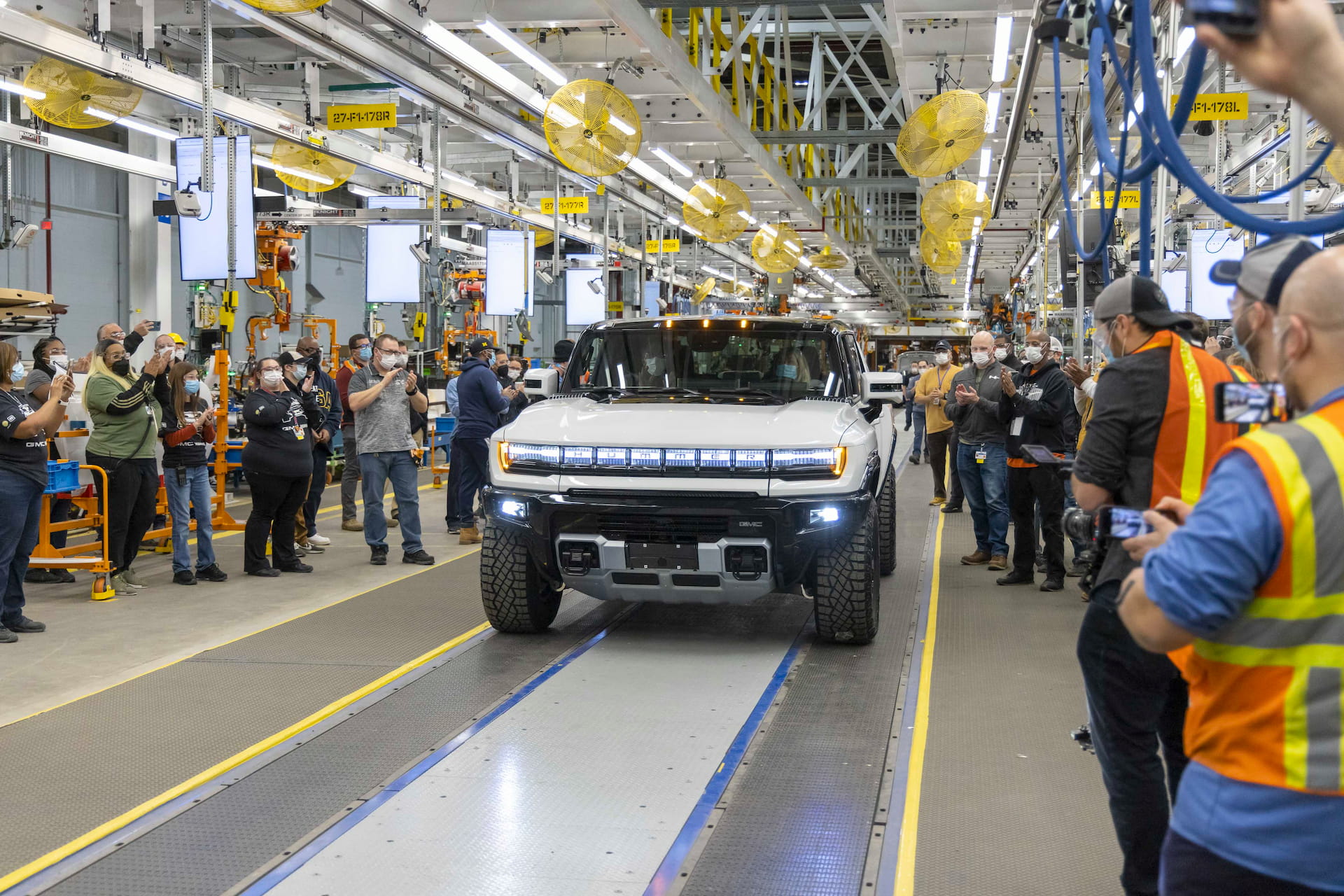 The first US 2022 GMC HUMMER EV Pickup Edition 1 exits Factory ZERO in Detroit and Hamtramck, Michigan