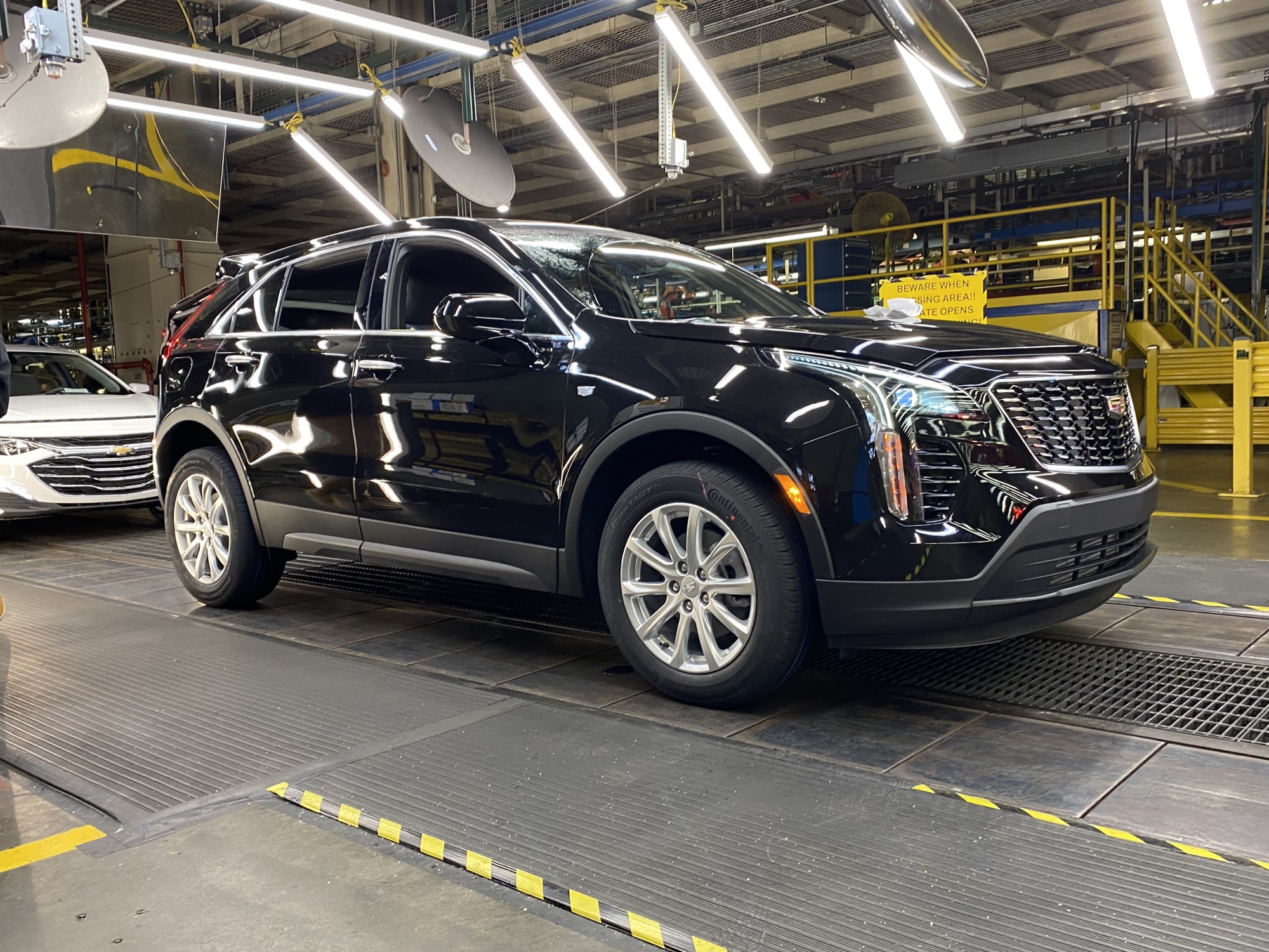 Black Cadillac XT4 makes its way down assembly line