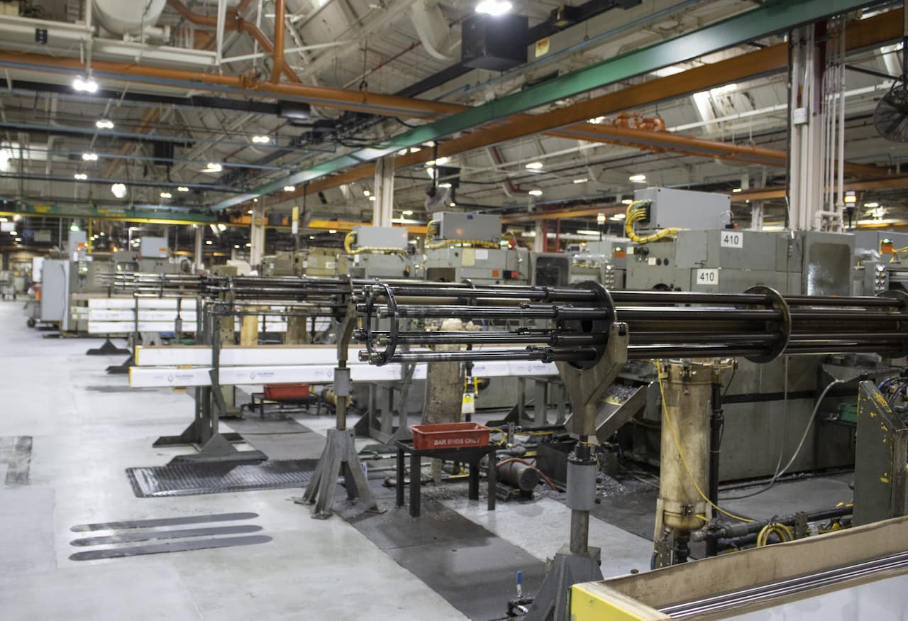 large cylindrical machinery on Rochestor Operations plant floor