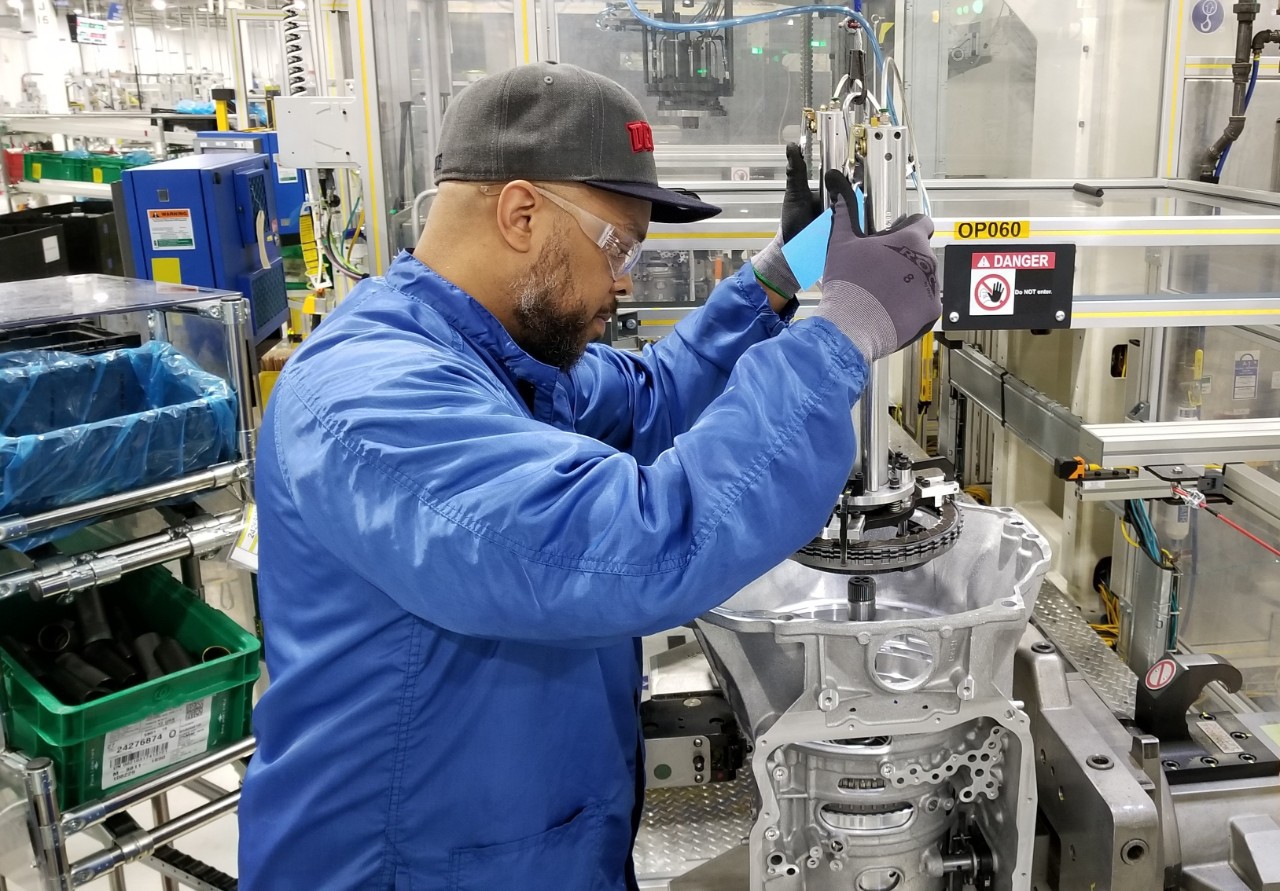Ricardo Smith works on gearing in 10-speed transmission