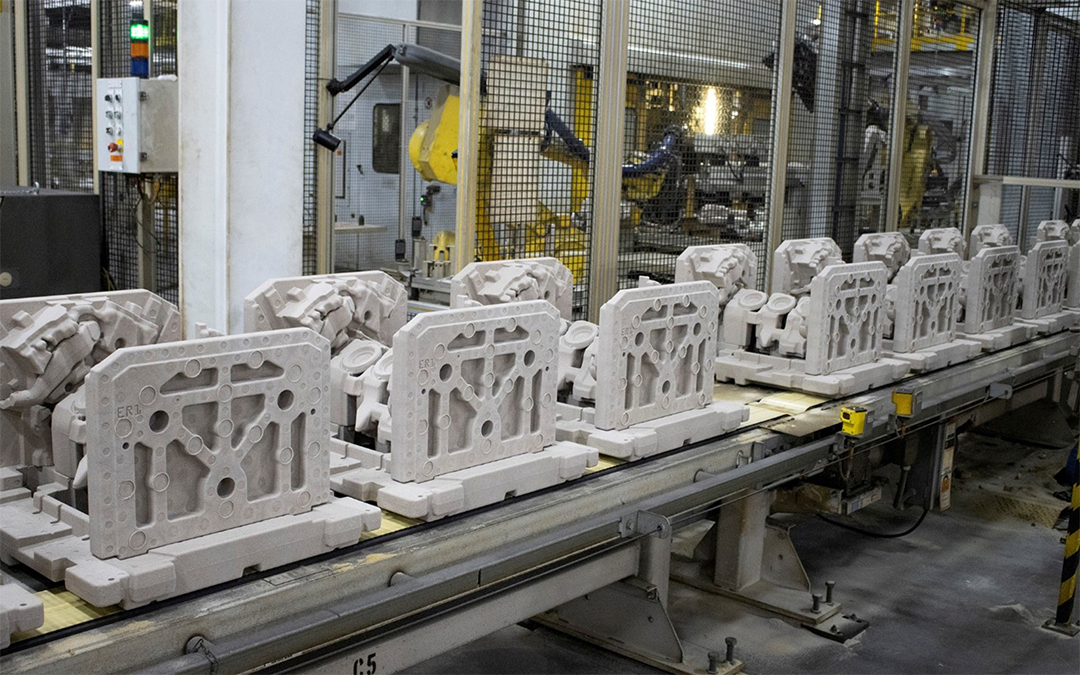 Solid sand core pieces at Saginaw Metal Casting Operations