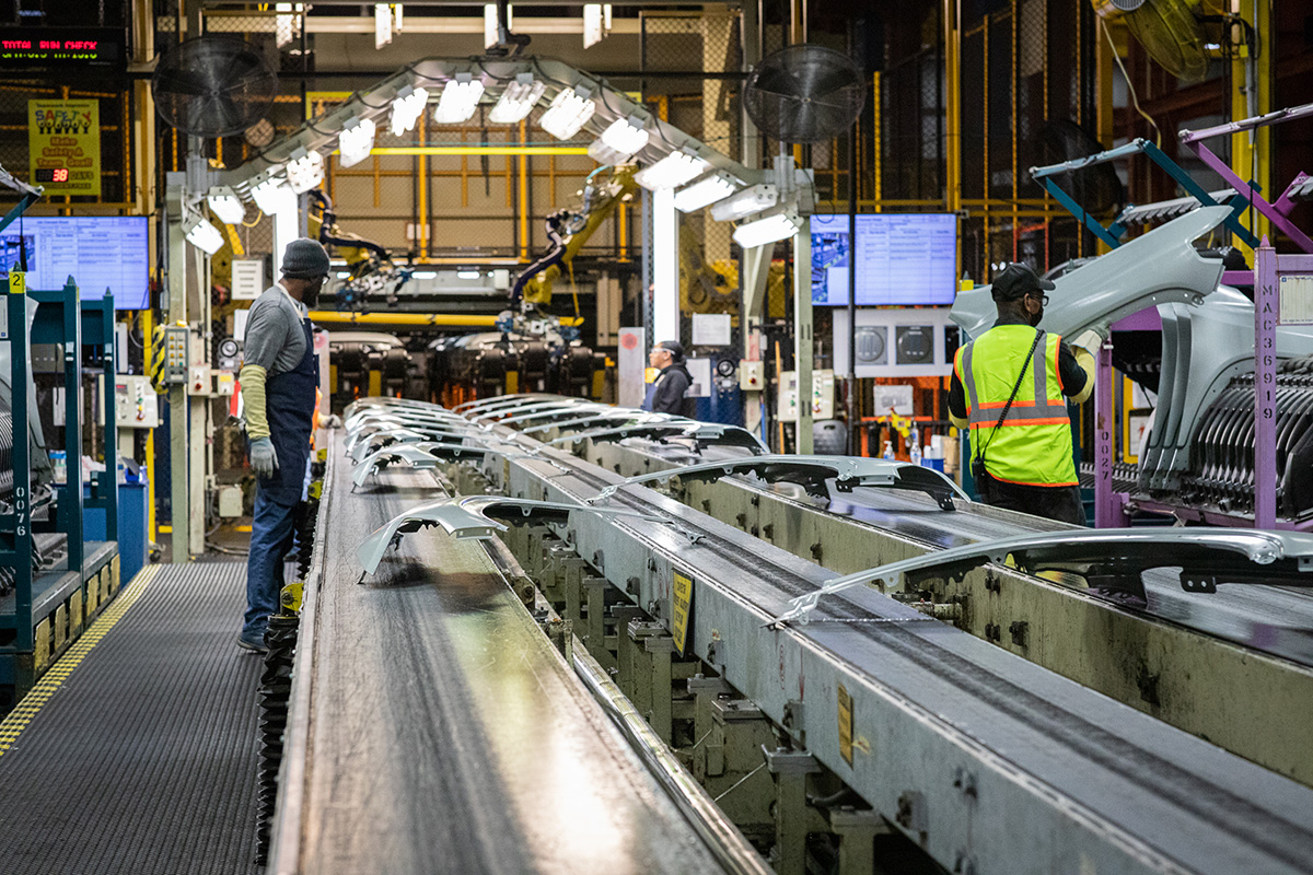 Employees working at General Motors Spring Hill Manufacturing Complex.