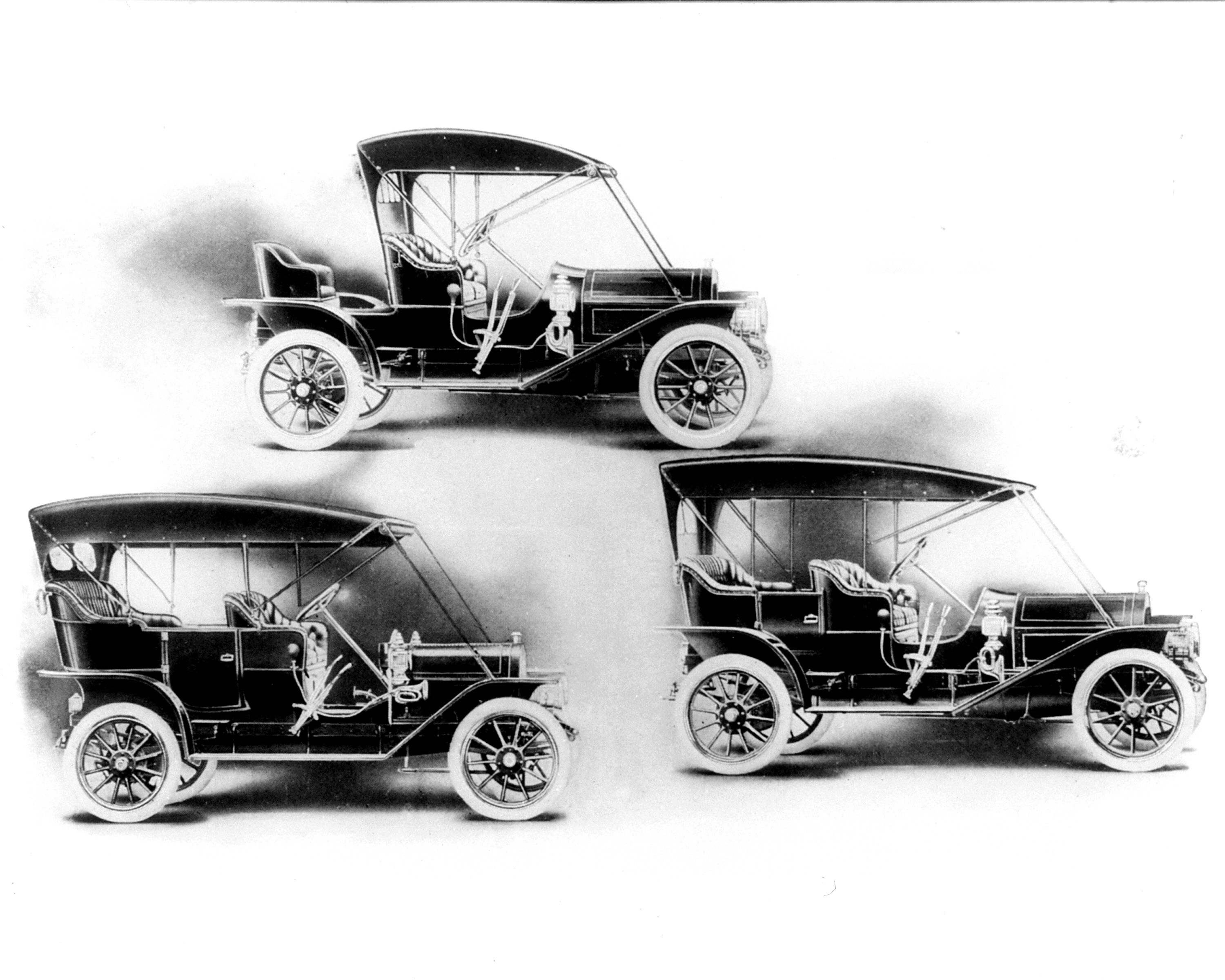 three images of 1909 Cadillac Tops