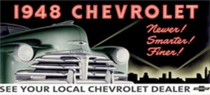 1948 chevy vintage metal sign