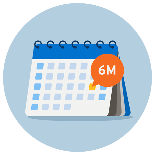 Calendar Showing 6 Million Icon